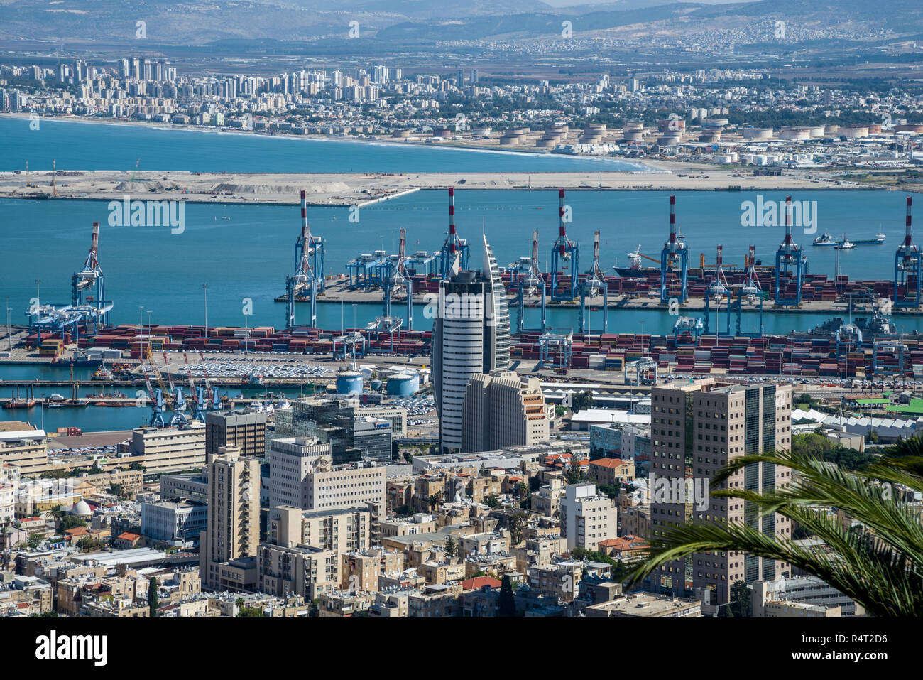 La ville de Haïfa, Israël et le port Banque D'Images