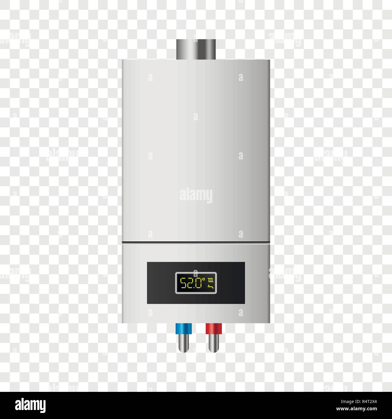 Petite maquette de chaudière. Illustration réaliste de petits vecteurs de chaudière pour la maquette sur fond transparent Illustration de Vecteur