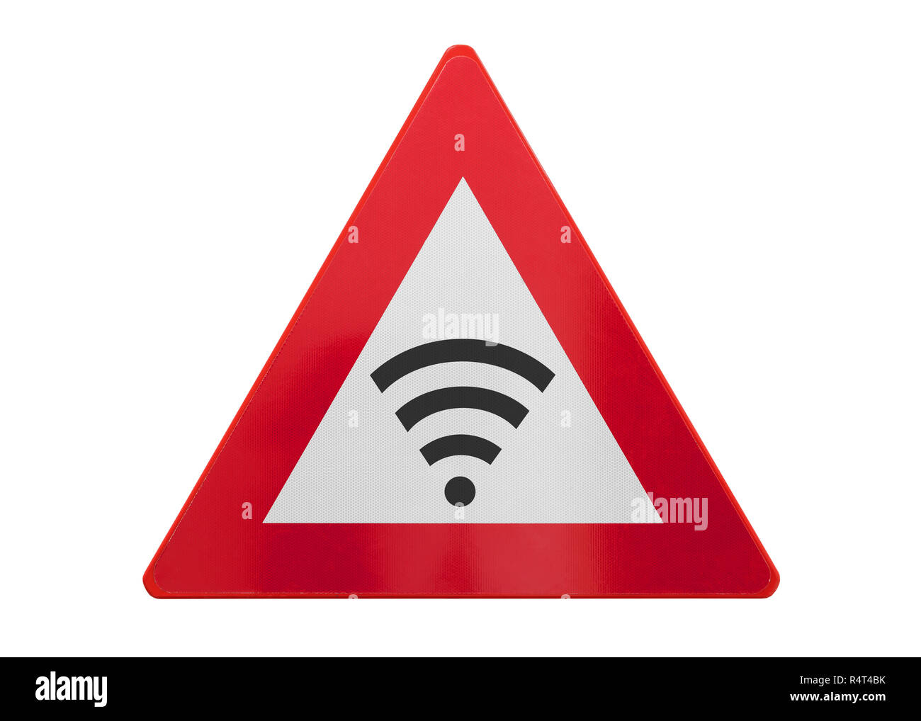 Panneau de circulation isolés - Connexion Wi-Fi au réseau local - Isolated on white Banque D'Images
