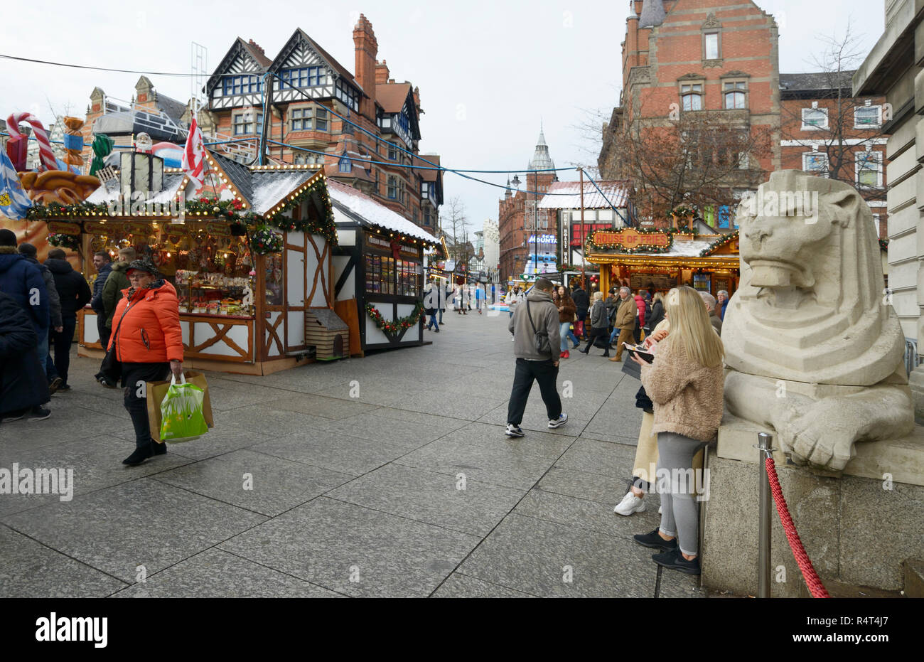 Winter Wonderland, Nottingham, avec Lion gauche Banque D'Images