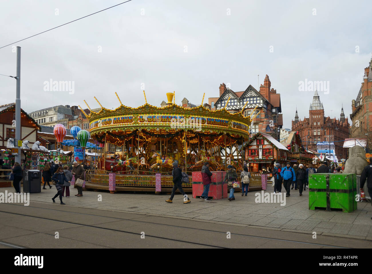 Merry go round, Winter Wonderland, Nottingham, Angleterre Banque D'Images