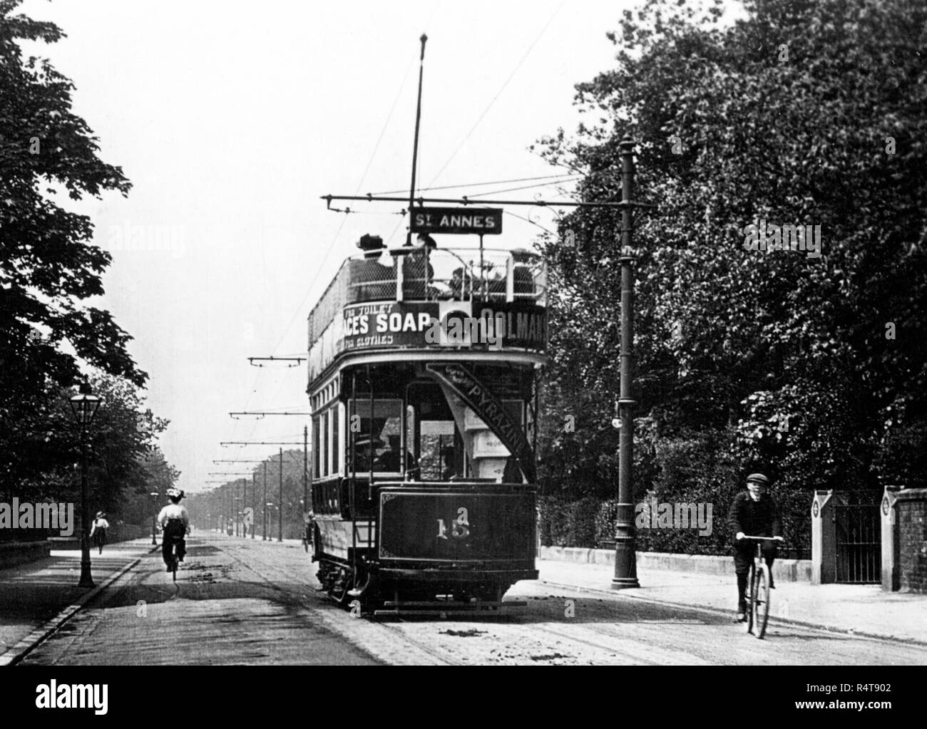 Tram, Lytham St Annes début des années 1900 Banque D'Images