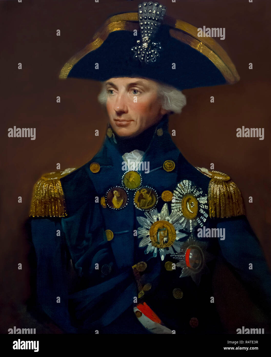 Le Contre-amiral sir Horatio Nelson, David, 1799, portrait, Banque D'Images