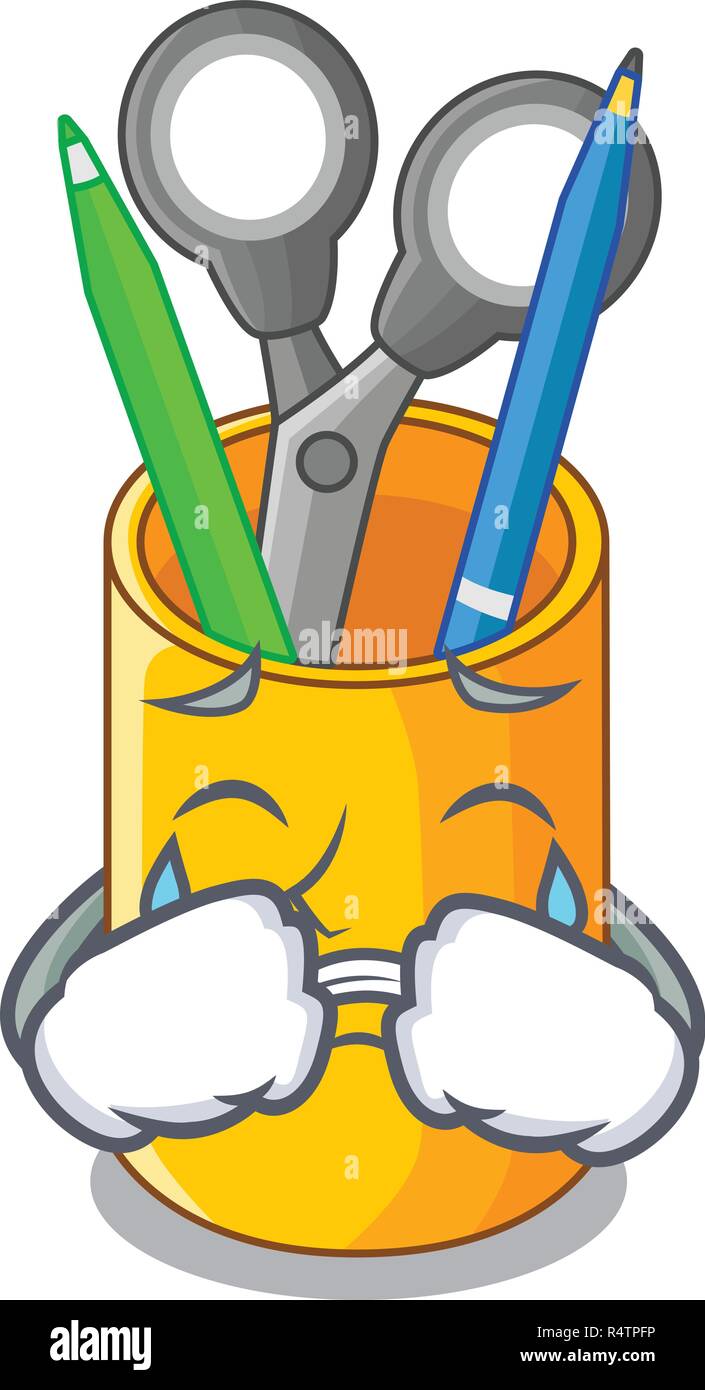 Les pleurs d'un organiseur de bureau forme sur cartoon funny Illustration de Vecteur