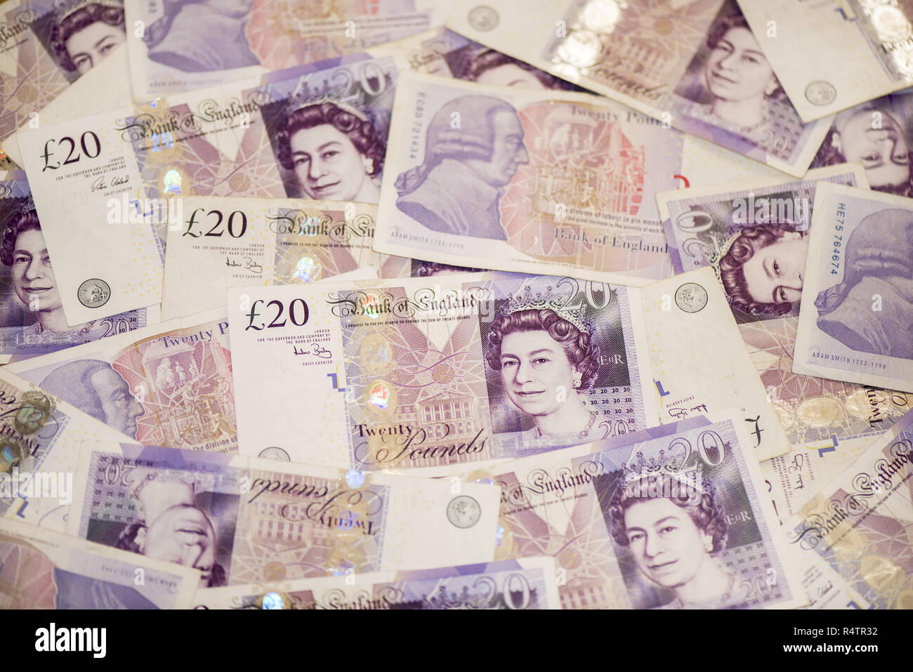 20 livre sterling notes, image de fond, Angleterre Banque D'Images