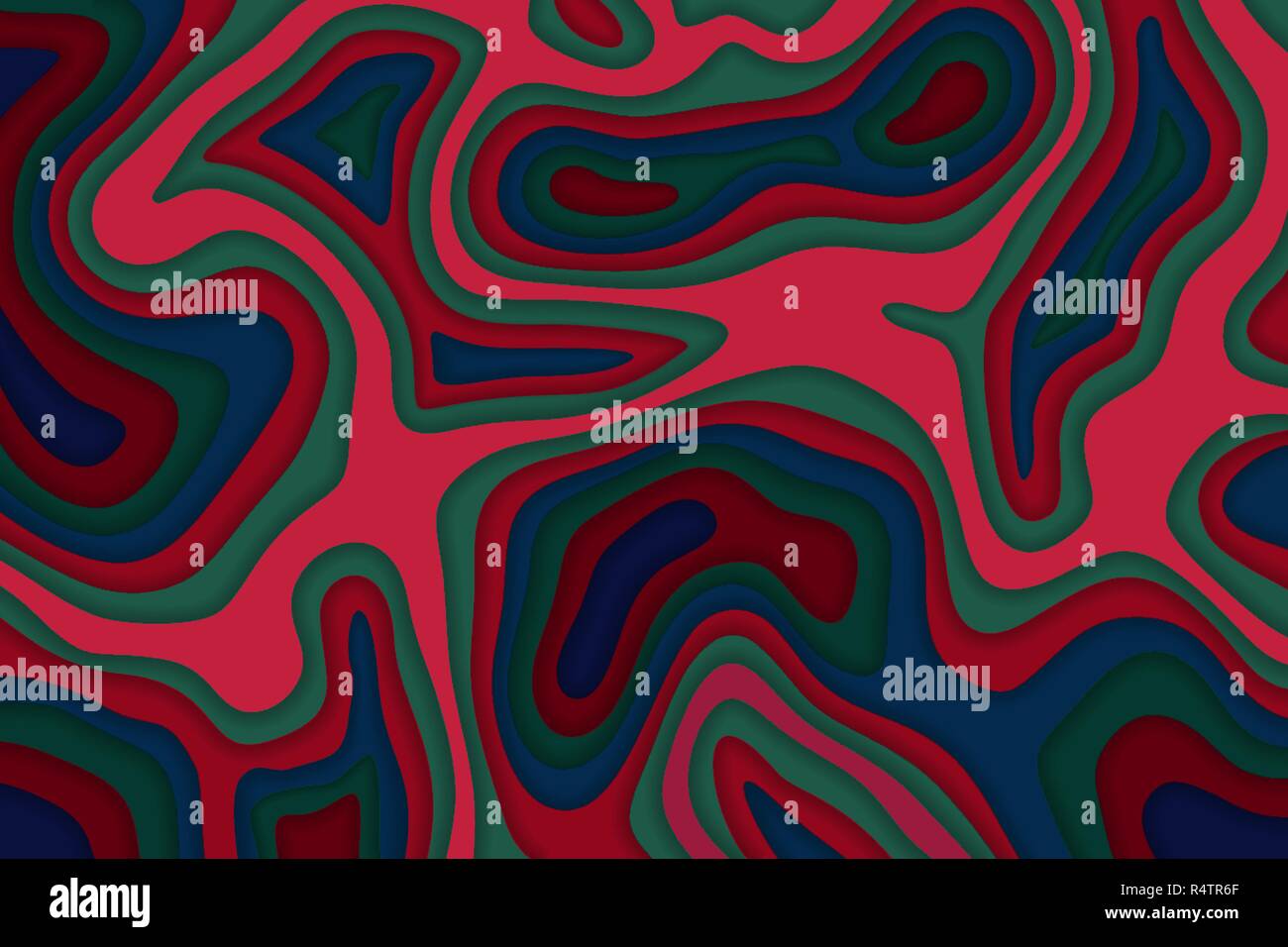 Papercut 3D multi couches de texture couleur de fond vecteur. Topographie Abstract concept design ou liquide en écoulement illustration de gabarit. Illustration de Vecteur