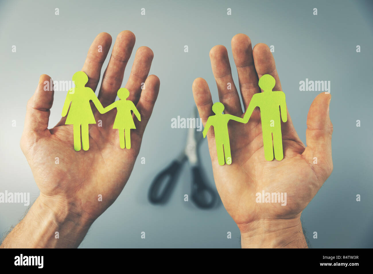 Split de la famille après le divorce concept Banque D'Images