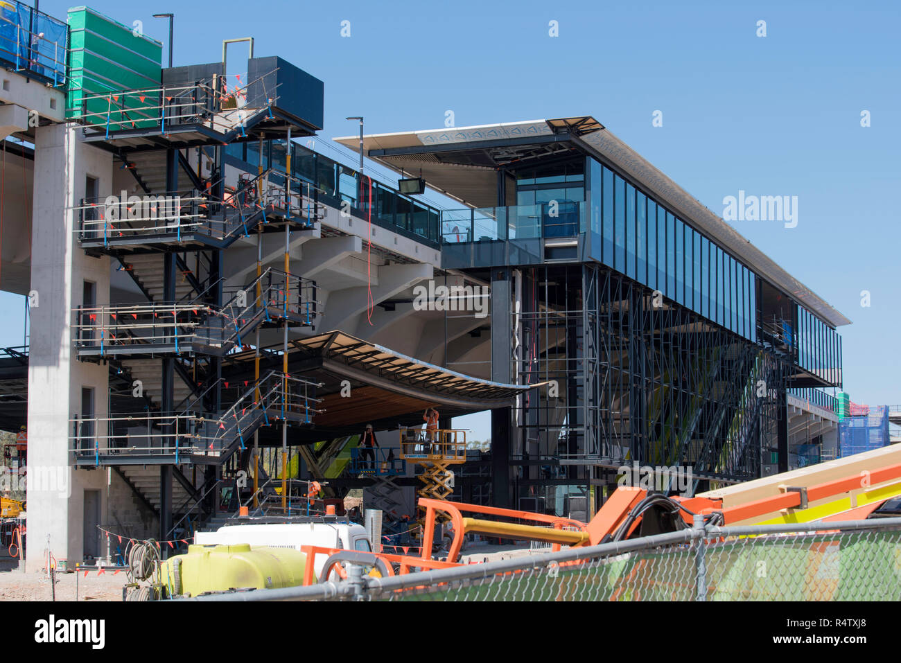 Septembre 2018 (Sydney) EN IN Kellyville, la construction de la ligne ferroviaire du métro de Sydney est actuellement sur le budget et en avance sur le calendrier Banque D'Images