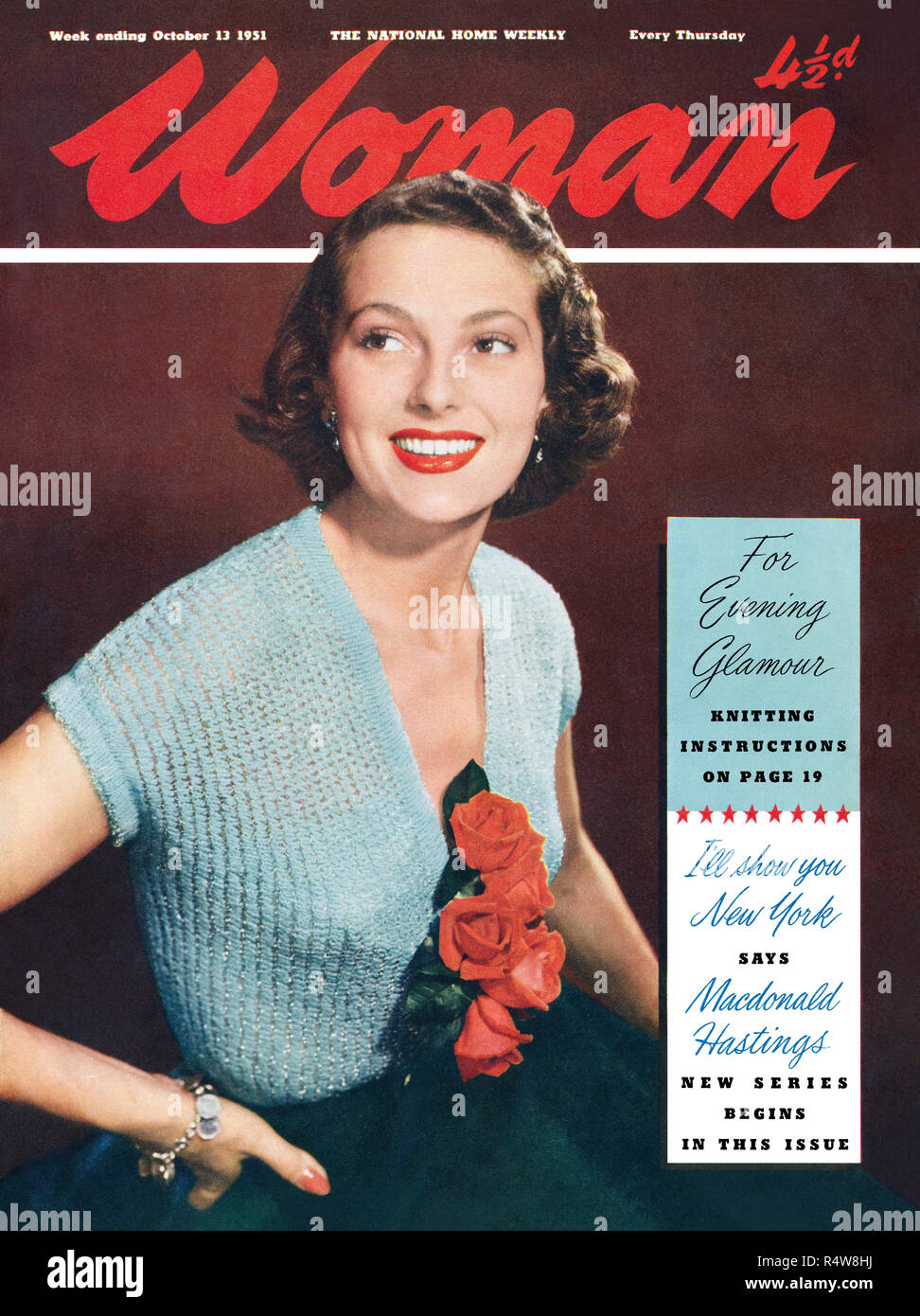 Couverture du magazine pour femme 13 octobre 1951. Banque D'Images