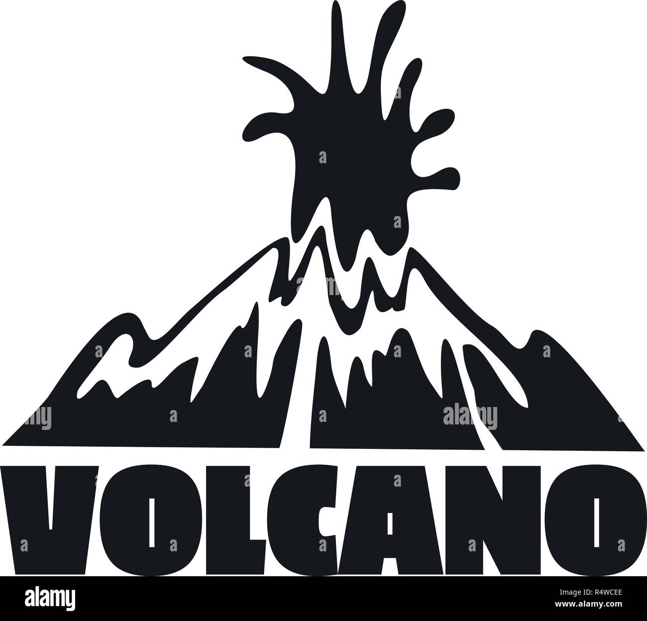 Logo d'explosion du volcan. Simple illustration de l'explosion du volcan logo vector pour la conception web isolé sur fond blanc Illustration de Vecteur