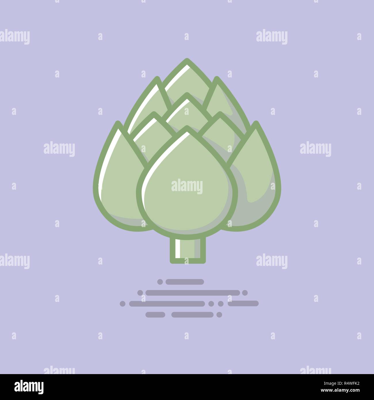 L'icône de la ligne d'artichaut bud rempli. Healthy Vegetable vector symbole. Illustration de Vecteur