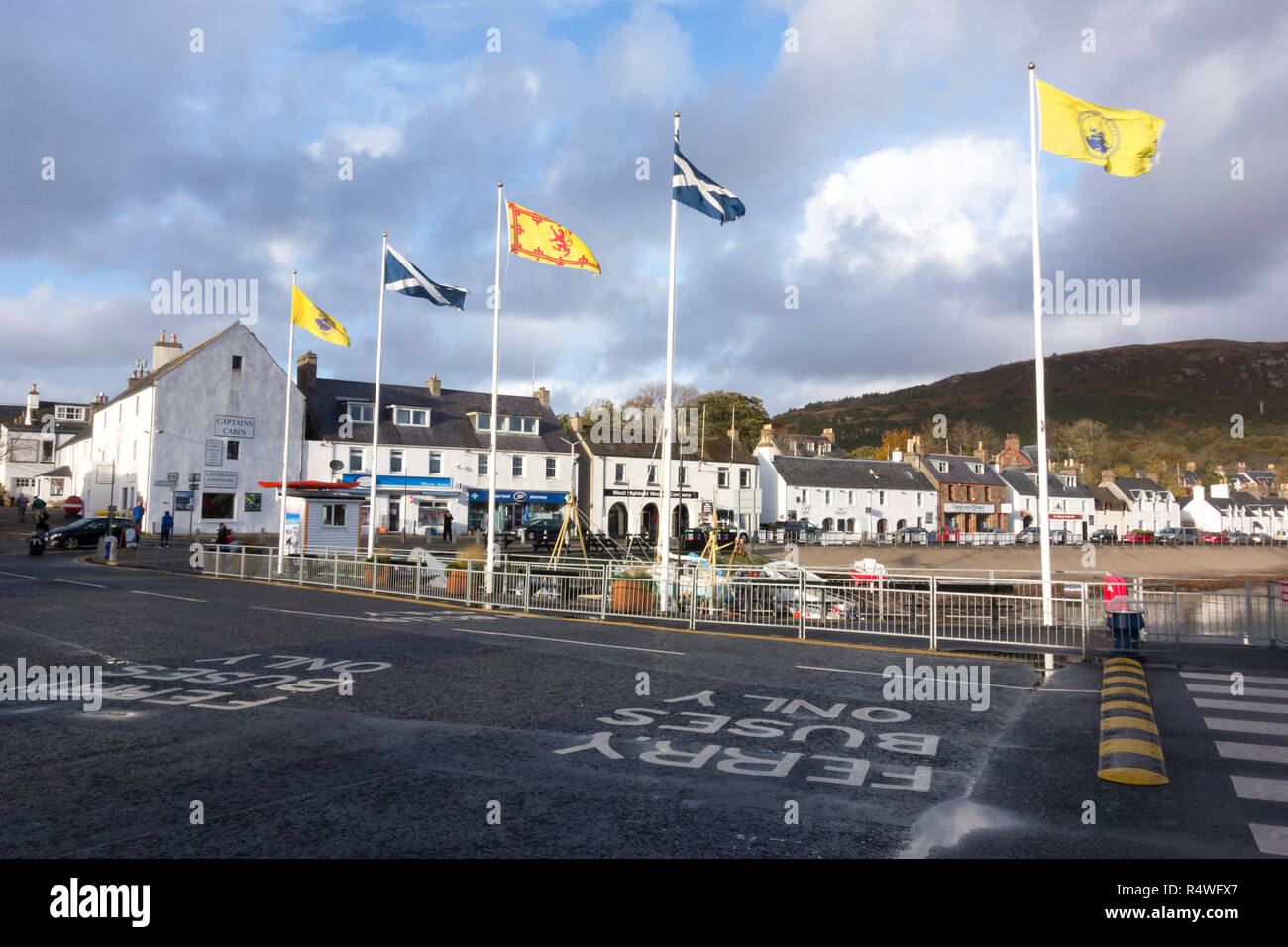 Terminal de Ferry, port d''Ullapool, Scottish Highlands, Ecosse, Royaume-Uni Banque D'Images