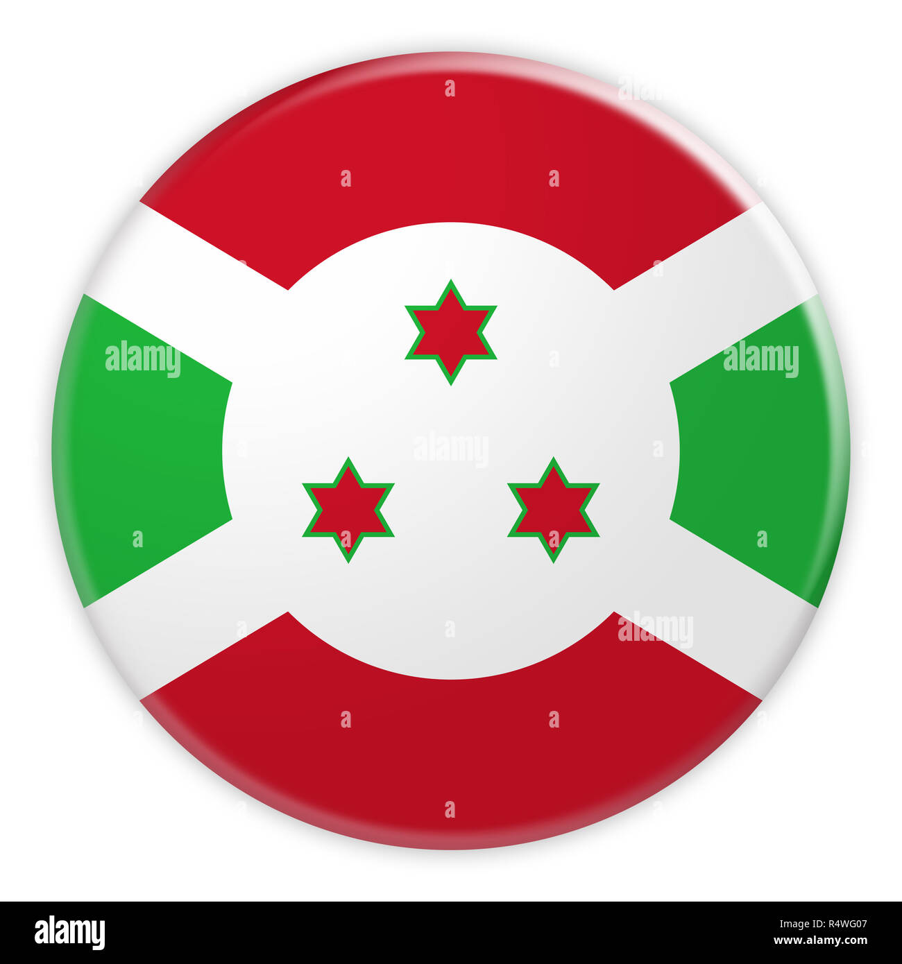 Bouton Drapeau Burundi News Concept, d'un insigne, 3d illustration sur fond blanc Banque D'Images