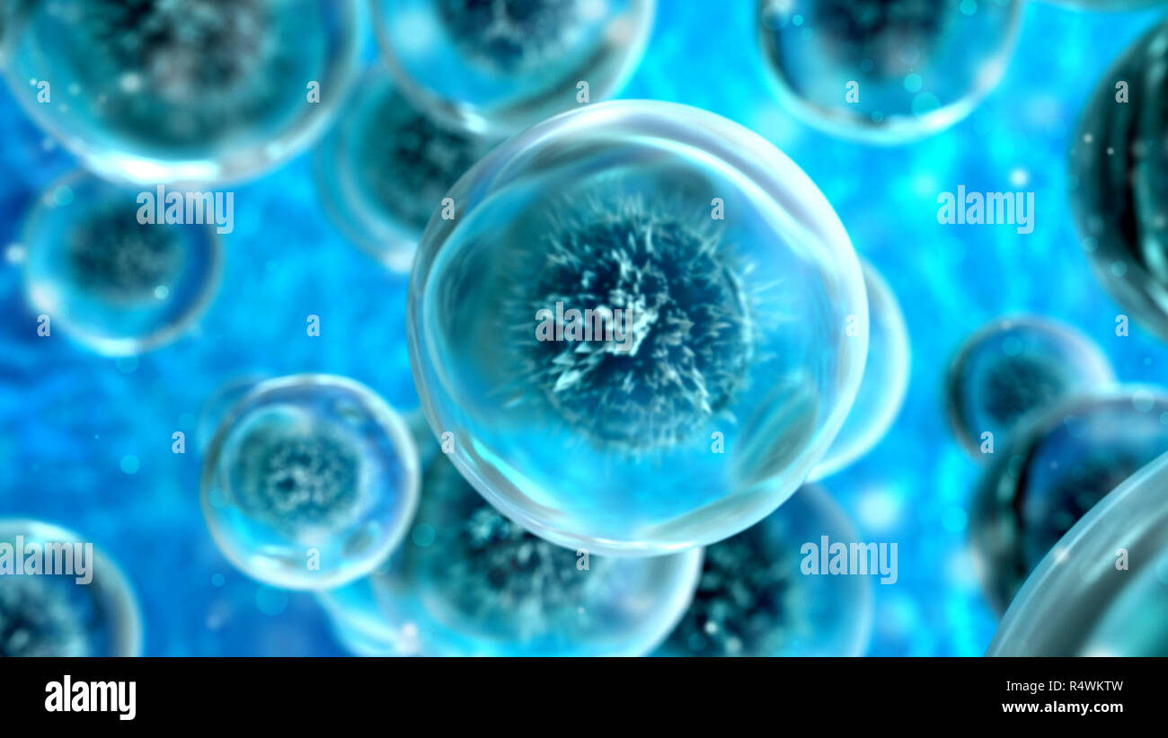 Cell concept abstrait. Sous microscope. Illustration 3D render Banque D'Images