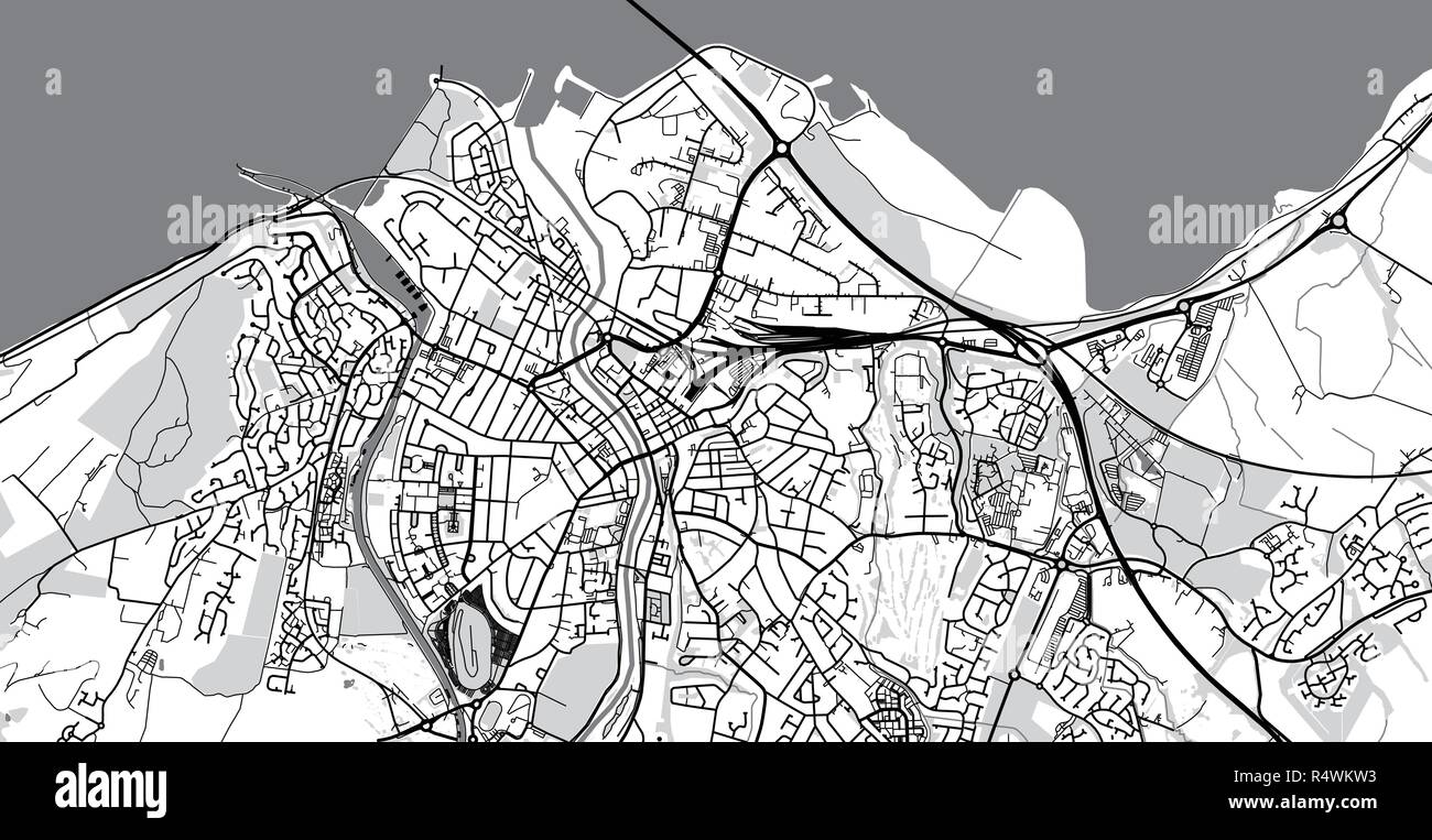 Vecteur urbain plan de la ville d'Inverness, Écosse Illustration de Vecteur