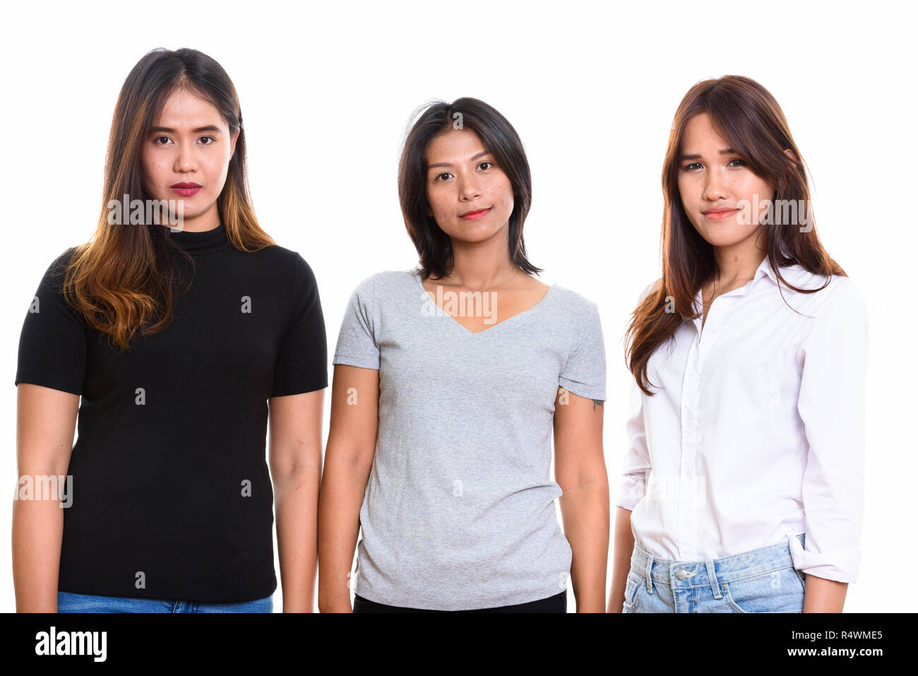 Portrait de trois jeunes amis femme asiatique Banque D'Images