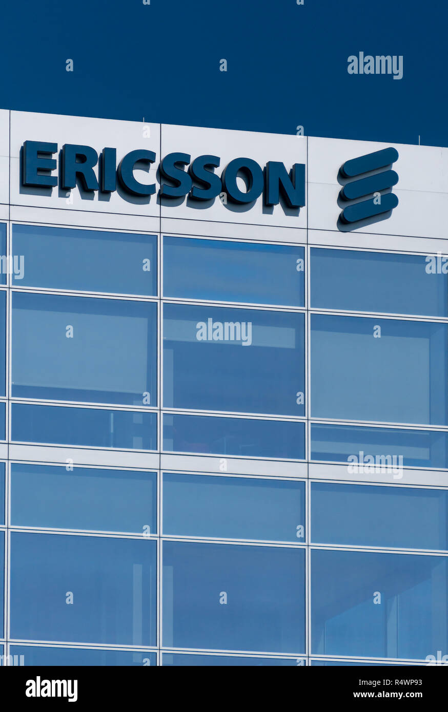 SANTA CLARA, CA/USA - 20 octobre 2018 : Ericsson Corporation Silicon Valley l'administration centrale. Ericsson est une entreprise de télécommunications et des réseaux. Banque D'Images