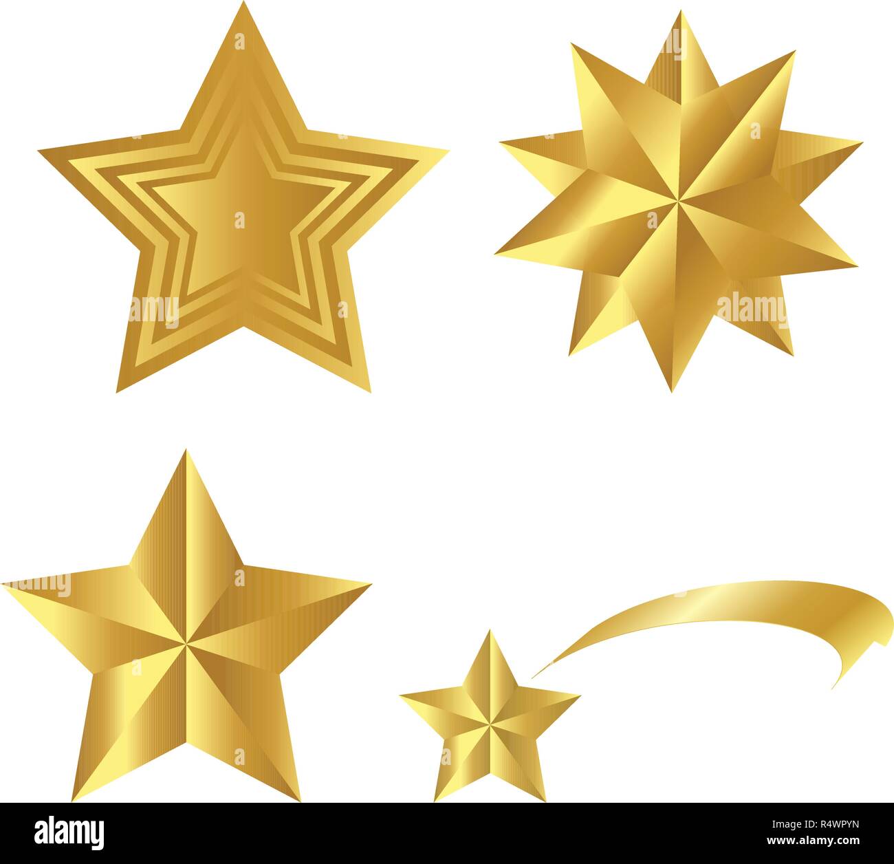 Décoration de médaille d'objet isolée étoile 3d dorée. Logo d'icône en  forme de vecteur métallique Golden Star Image Vectorielle Stock - Alamy
