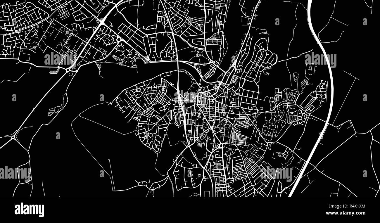 Vecteur urbain plan de la ville de Lancaster, Angleterre Illustration de Vecteur