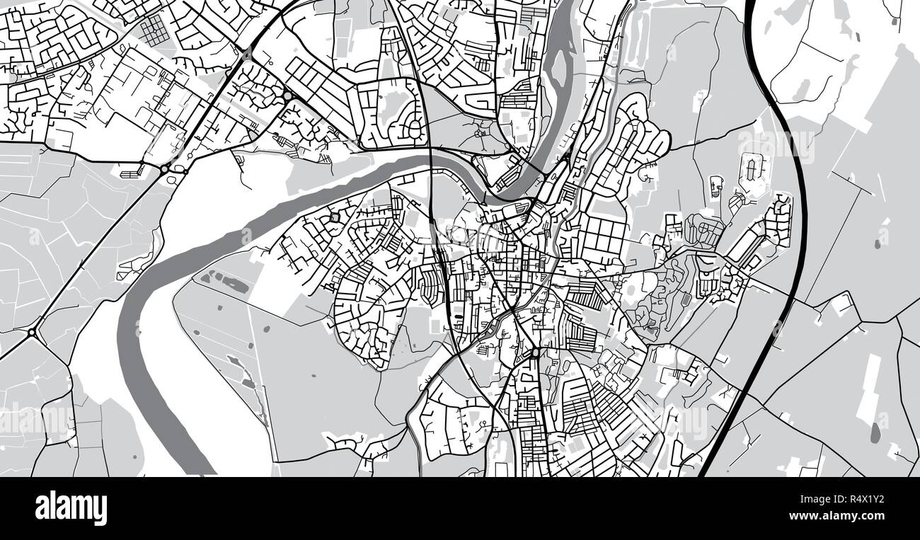 Vecteur urbain plan de la ville de Lancaster, Angleterre Illustration de Vecteur