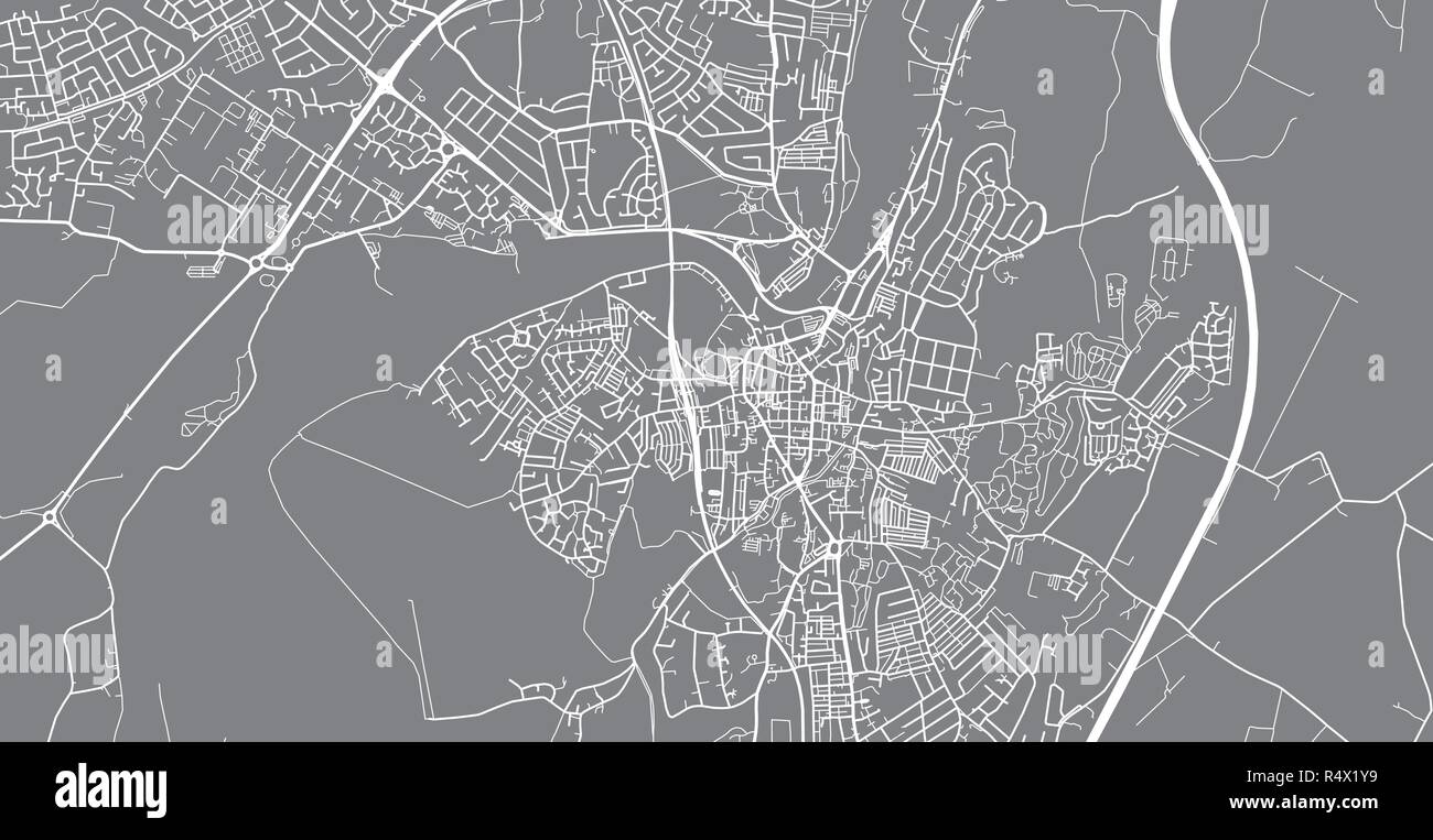 Vecteur urbain plan de la ville de Lancaster, Angleterre Illustration de Vecteur