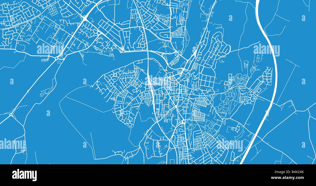 Vecteur urbain plan de la ville de Lancaster, Angleterre Illustration de Vecteur