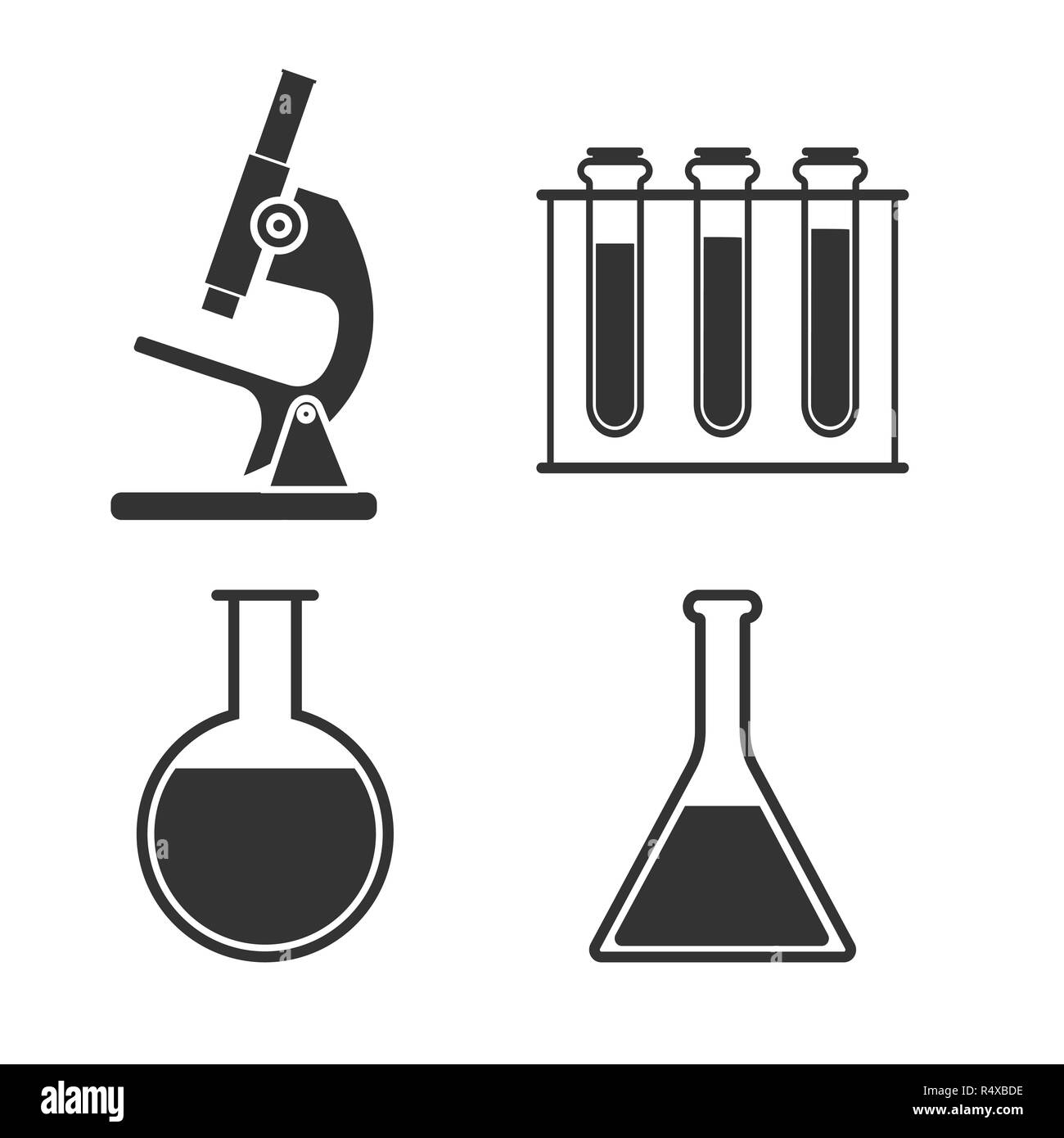 Icon Set en laboratoire. Illustration vectorielle, modèle plat. Illustration de Vecteur