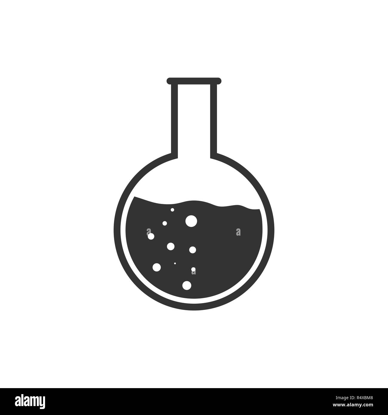 Icône du tube d'essai. Illustration vectorielle, modèle plat. Illustration de Vecteur