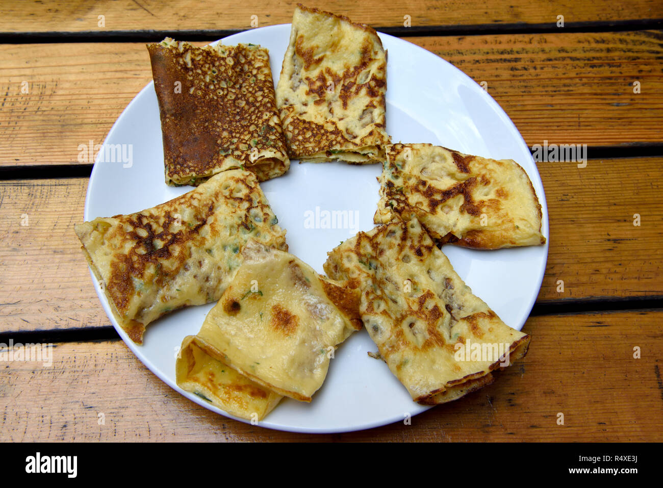 Crêpes turques kaygana spéciale dans la région de la mer Noire de la Turquie. Banque D'Images