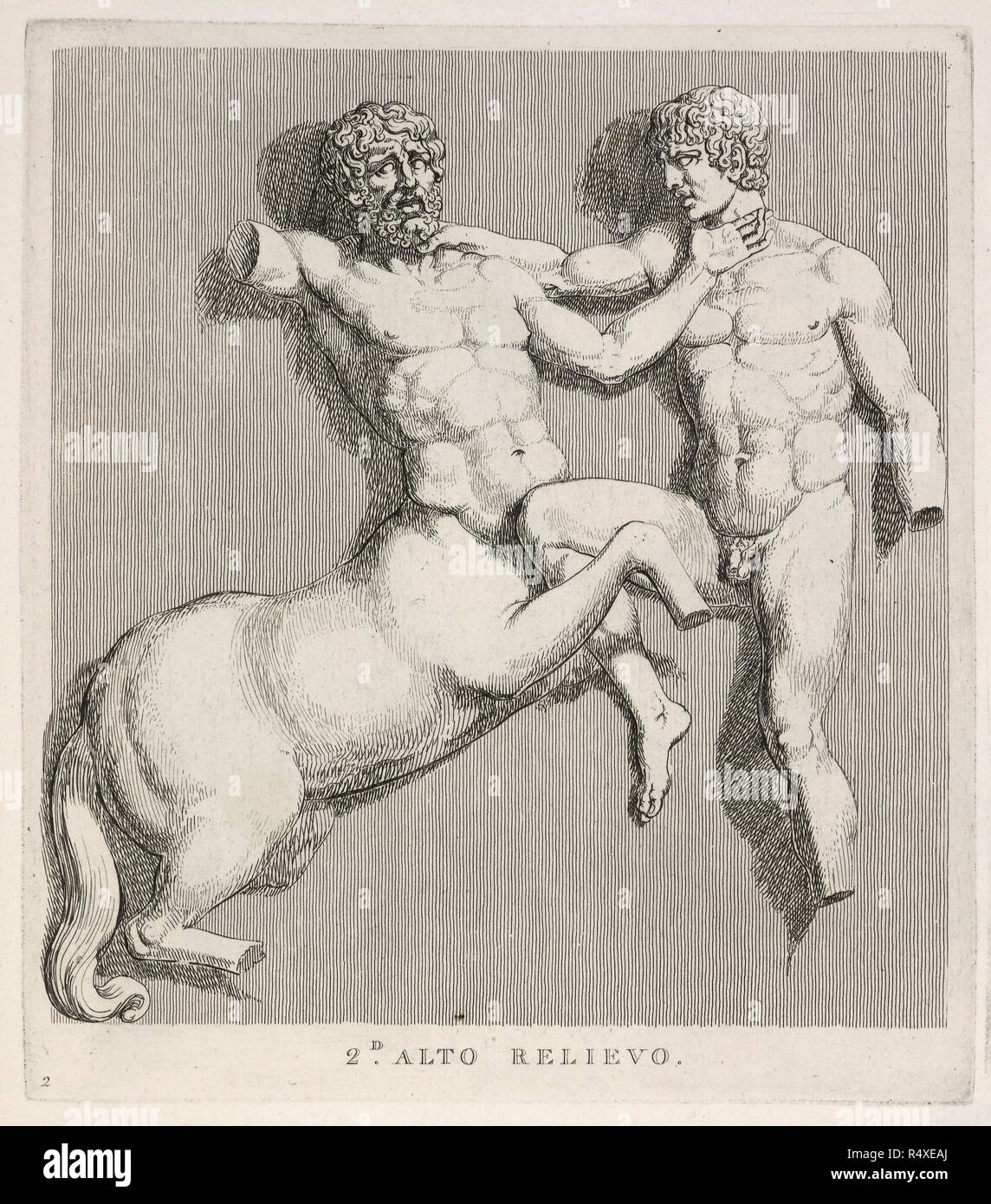 Centaur et l'homme. Worsleyanum musée. Londres, 1794 - 1803. Source : 459.g.16. Banque D'Images