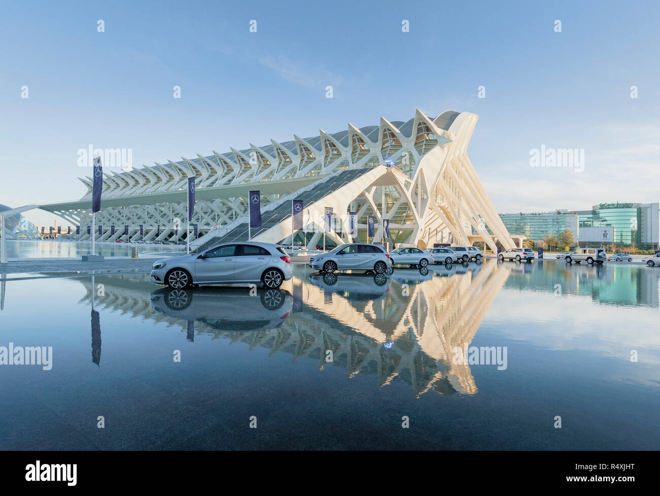 Mercedes événement au Musée des sciences Príncipe Felipe dans la Cité des Arts et des Sciences de Valence Banque D'Images