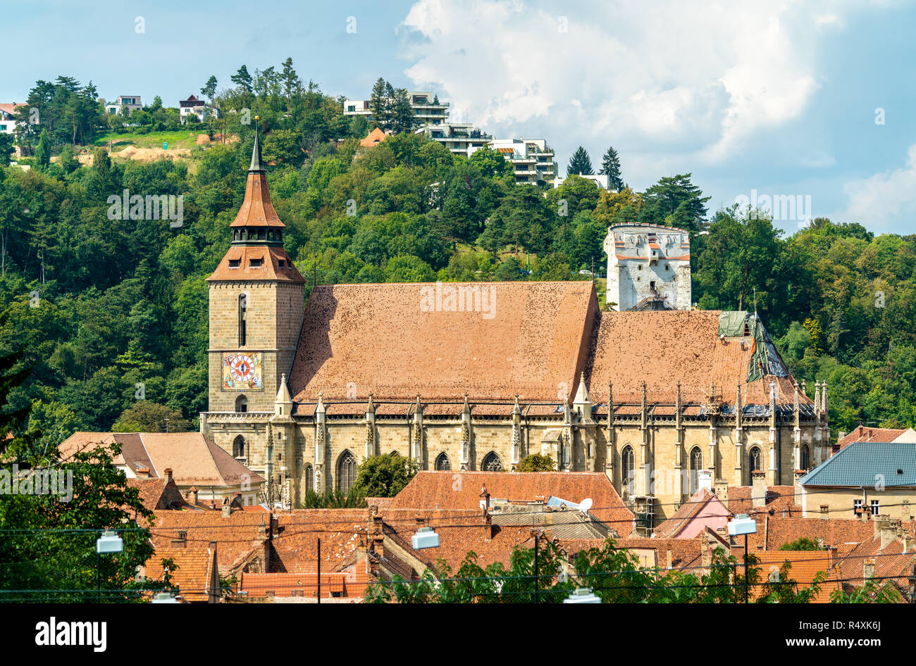 Biserica Neagră ou église noire dans la vieille ville de Brasov, Roumanie Banque D'Images