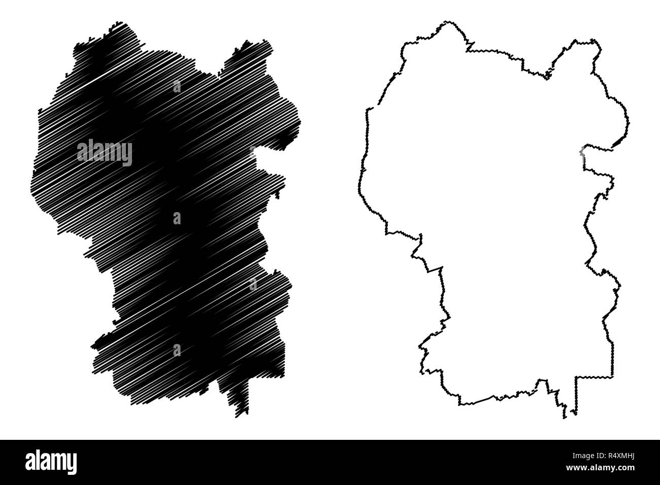 Kuala Lumpur (États et territoires fédéraux de la Malaisie, Fédération de Malaisie) map vector illustration gribouillage, croquis du Territoire fédéral de Kuala Illustration de Vecteur