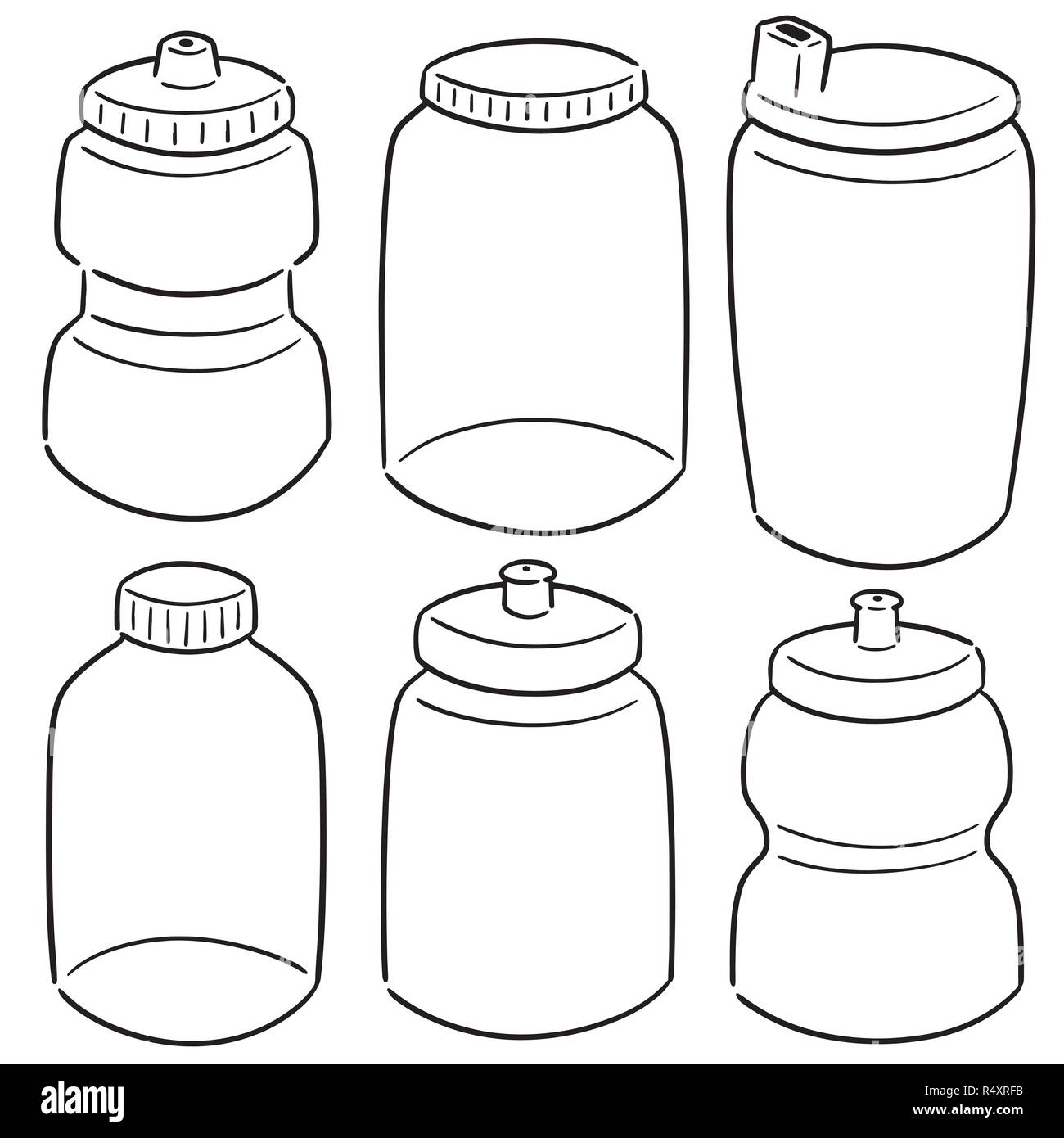 Vector set de water bottle Illustration de Vecteur