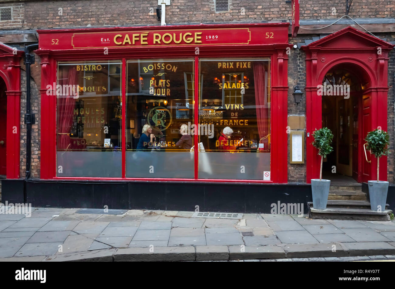 Café Rouge un style français Bistro Cafe en Low Petergate York Angleterre Banque D'Images