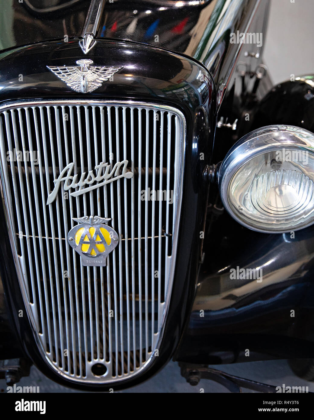 Austin noir classic car Banque D'Images
