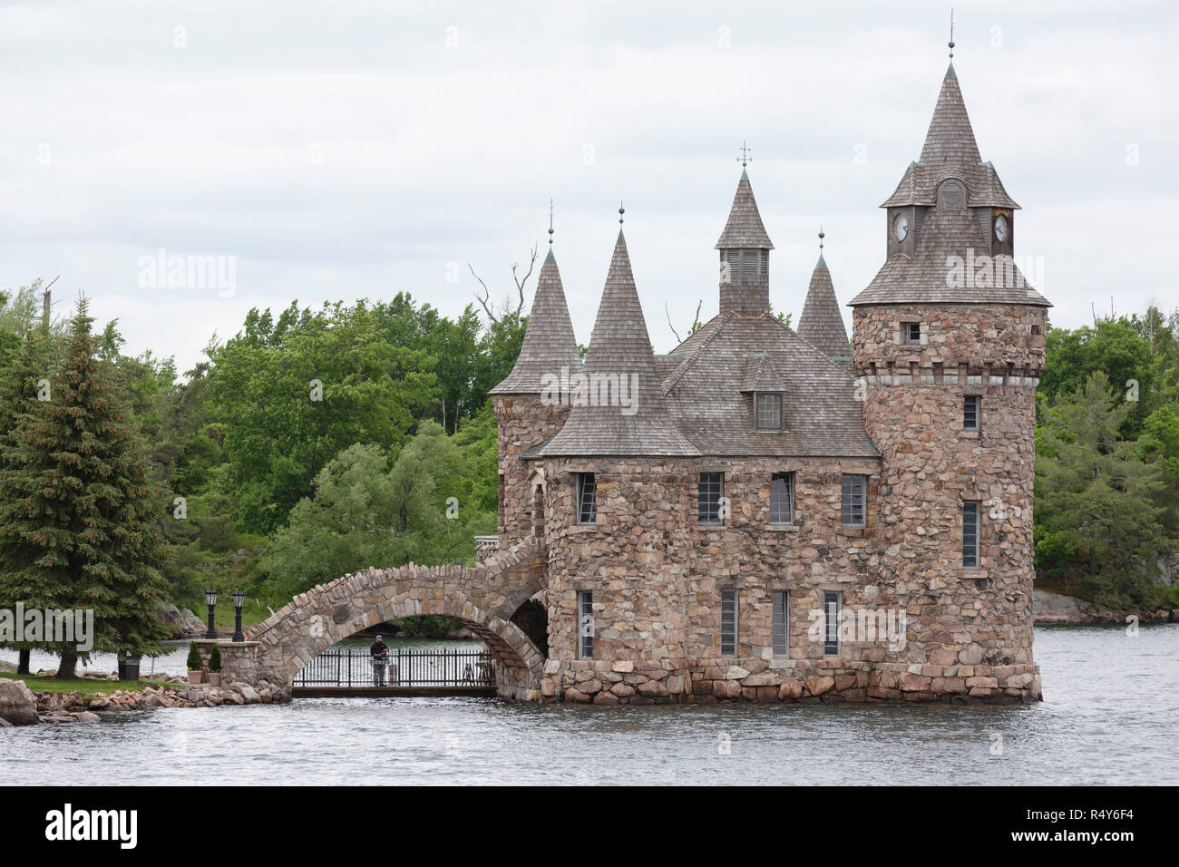 La centrale électrique au château Boldt dans la région des Mille-Îles de l'USA. Le château a été construit par George Boldt. Banque D'Images