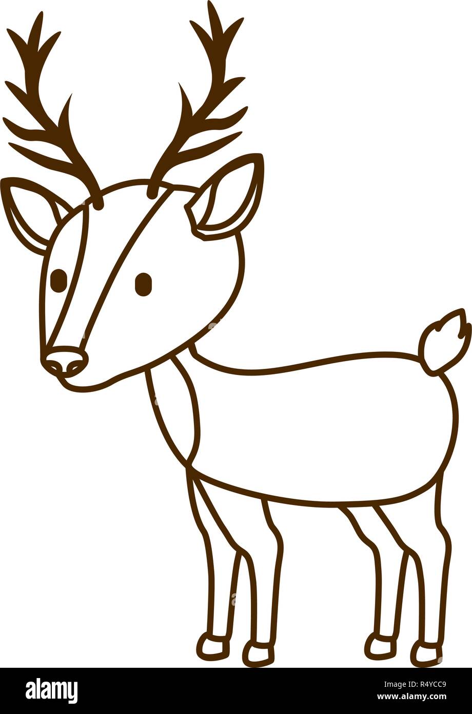 Le renne de noël icône isolé Illustration de Vecteur
