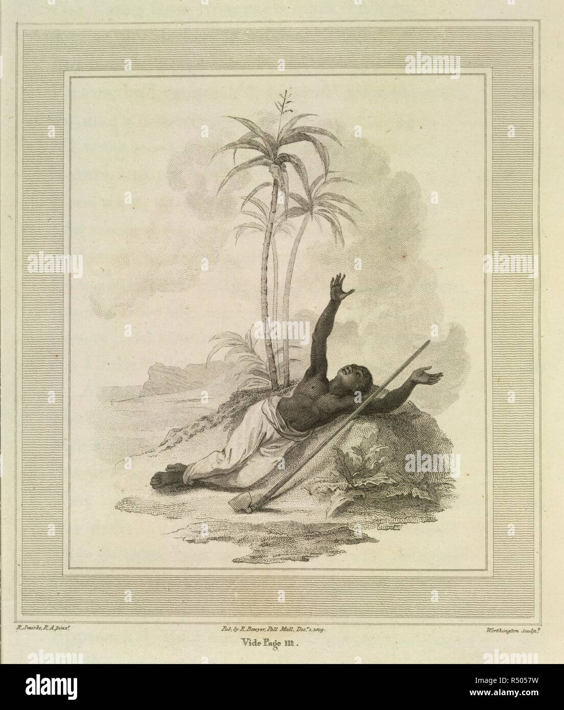 'Enslav'd, dégradés, doom'd à vile employer". De la poésie : "un poème, résultant de l'abolition du commerce des esclaves en 1806'. Par E. Bérenger. Poèmes sur l'abolition de la traite des esclaves ; écrit des poèmes sur l'abolition de la traite des esclaves ; écrit par James Montgomery, James Grahame et E. Bérenger. Orné de gravures de photos peint par R. Smirke. R. Bowyer : Londres, 1809. Source : 83.k.10, en face de 111. Langue : Anglais. Banque D'Images