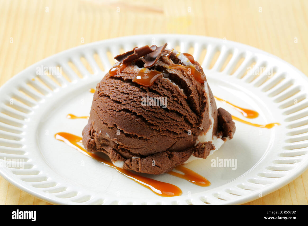 Glace vanille chocolat Banque D'Images