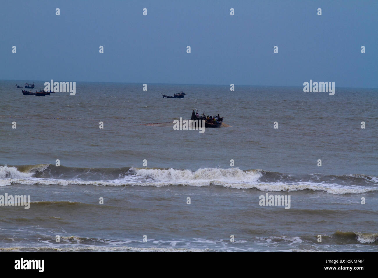 Cox's Bazar mer plage. C'est la plus longue plage de la mer dans le monde. Cox's Bazar (Bangladesh). Banque D'Images