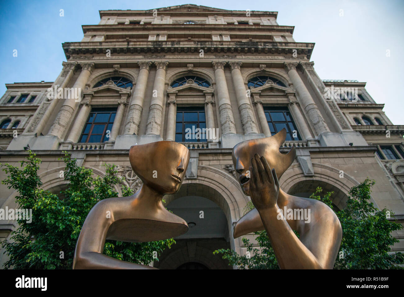 Sculpture dans la Plaza de San Francisco à La Havane, Cuba. Banque D'Images