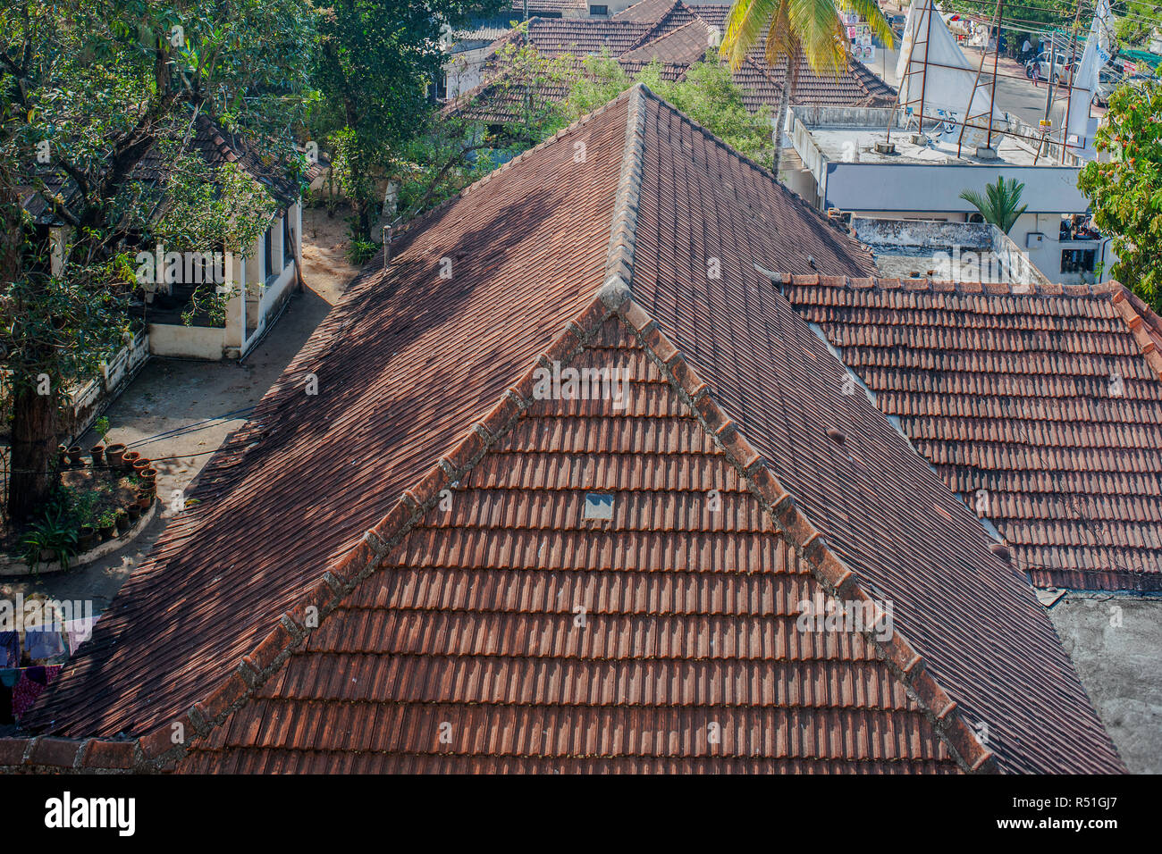 21-Jan-2013-Mangalore carreaux roff maintenant alleppey Alappuzha Kerala Inde Asie Banque D'Images