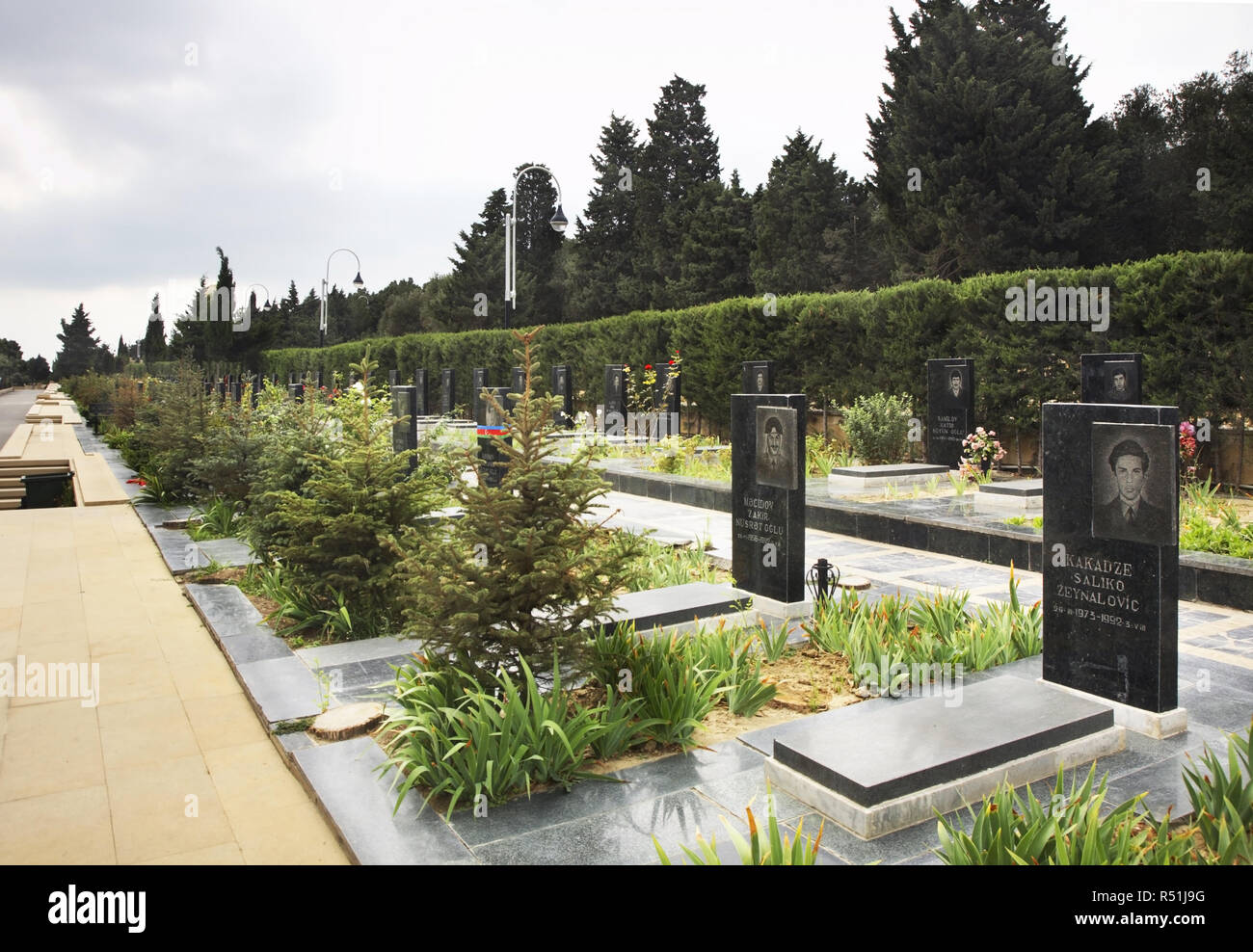 Martyrs' Lane (Allée des Martyrs) à Bakou. L'Azerbaïdjan Banque D'Images