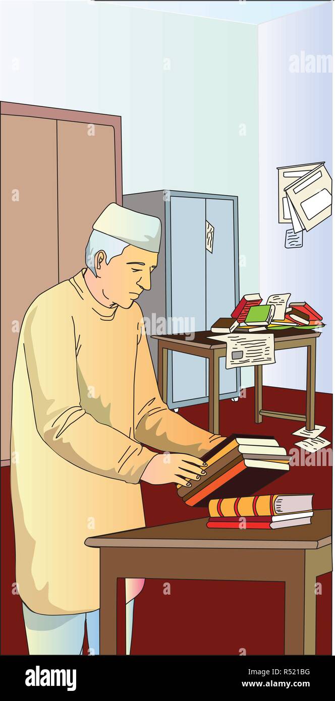 Jawaharlal Nehru Illustration de Vecteur