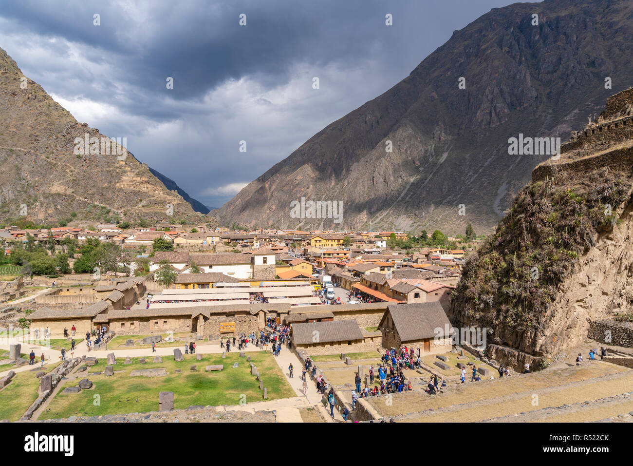 Ollantaytambo dans la vallée sacrée du Pérou Banque D'Images