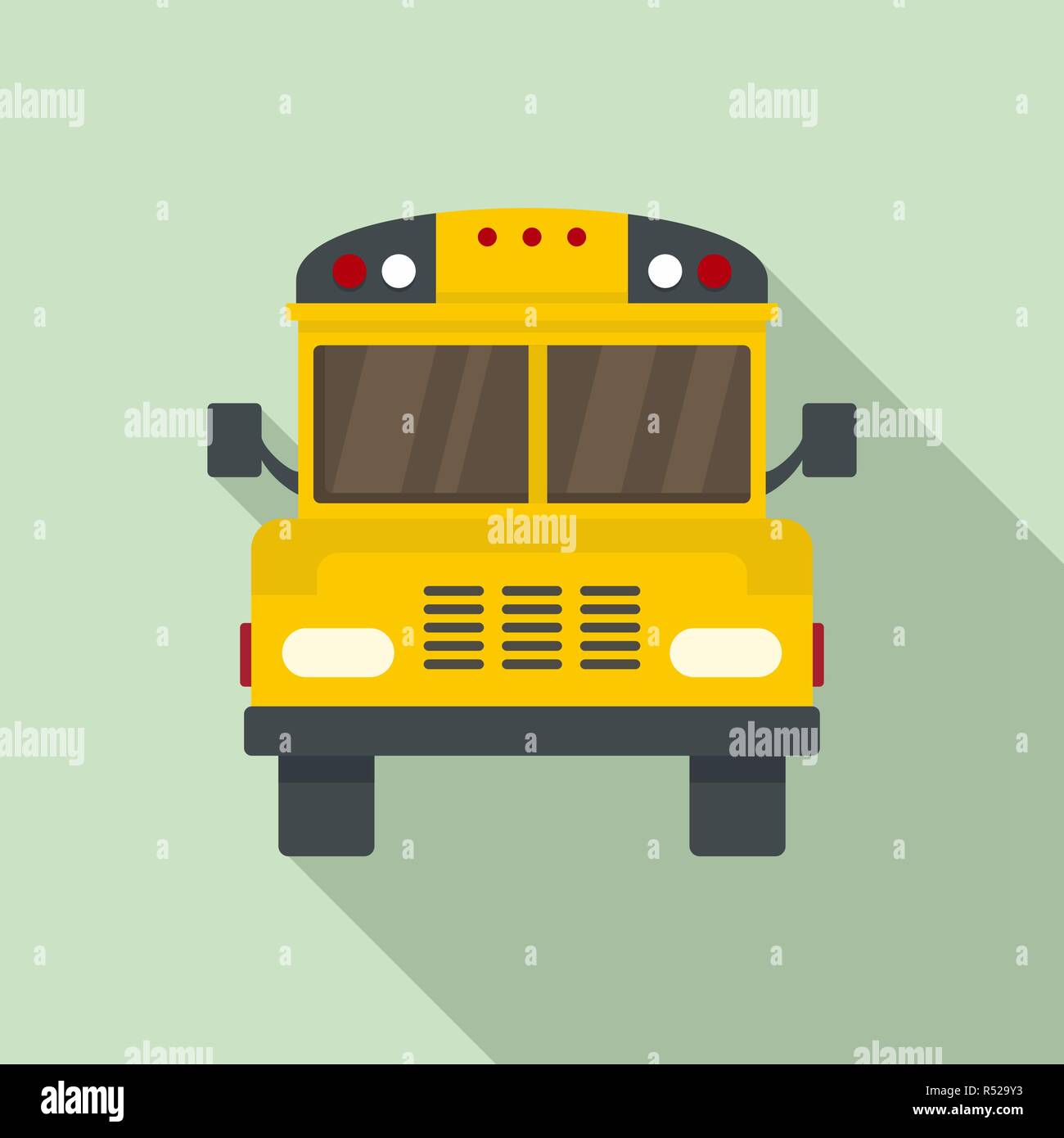 Avant de old school bus icon. Télévision illustration de l'avant du bus old school icône vecteur pour la conception web Illustration de Vecteur