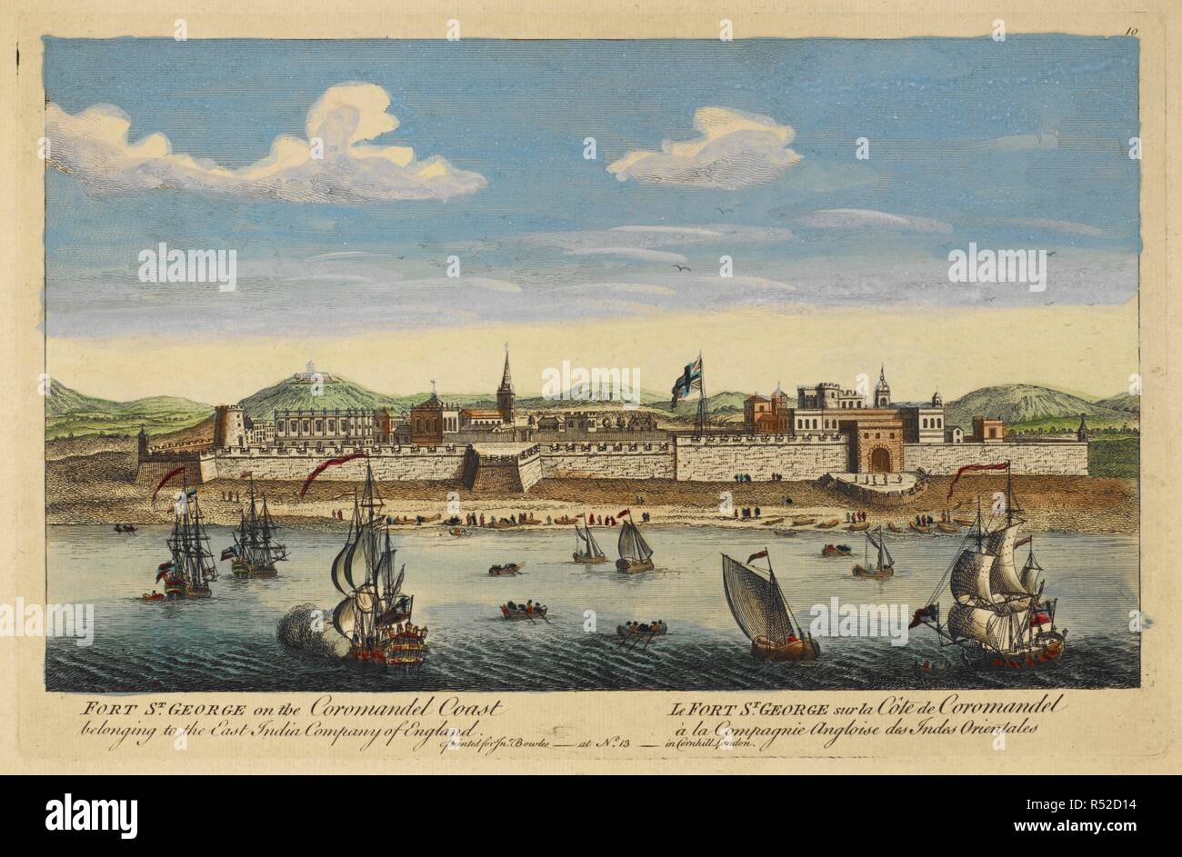 "Fort Saint George sur la côte de Coromandel". 1754 - c.1800. ligne de couleur gravure. Source : P234. Langue : Anglais et Français. Auteur : RYNE, JAN VAN. Banque D'Images