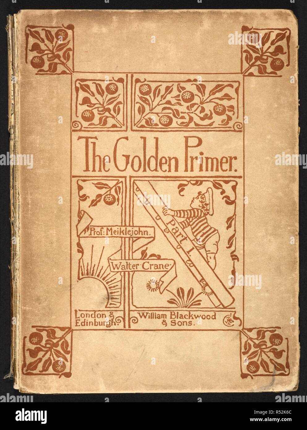 L'intérieur du couvercle de la 'Golden'. L'apprêt d'or. [En vers. Avec des illustrations de Walter Crane.]. 2 pt. Blackwood & Sons : Londres, 1884. Source : 12805.w.33, pt.1. L'intérieur du couvercle. Banque D'Images