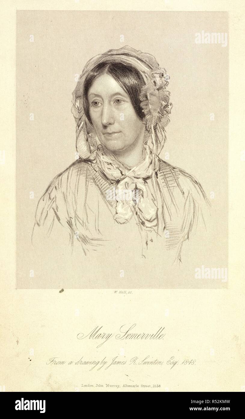 Mary Sommerville. Géographie physique. Quatrième édition ... révisé. Londres, 1858. Mary Sommerville ( 1780 - 1872 ), mathématicien et astronome écossais. Portrait. Image prise à partir de la géographie physique. Quatrième édition révisée. Publié à l'origine/produit à Londres, 1858. . Source : 10002.b.11, frontispice. Auteur : SOMERVILLE, Marie. Holl, W.Swinton, James R. Banque D'Images